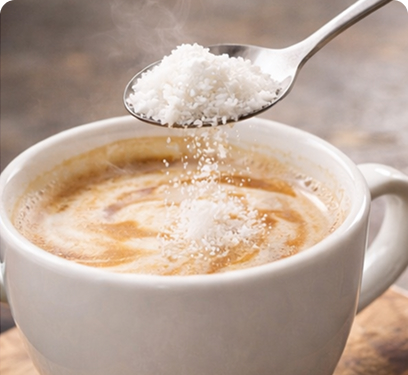 Coffee beverage with sweetener